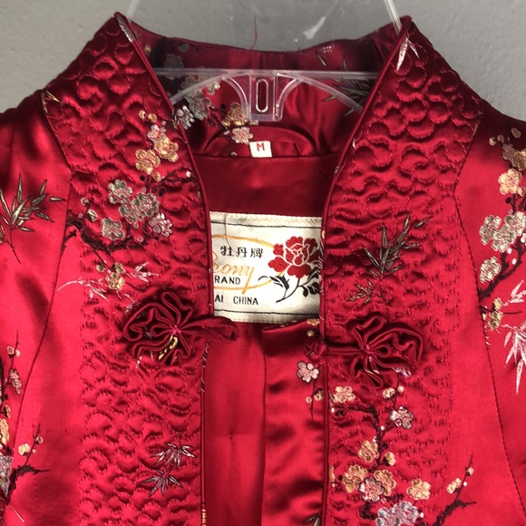 Authentic Vintage Chinese Satin Mandarin collar fully lined Possibly reversible - Picture 7 of 8